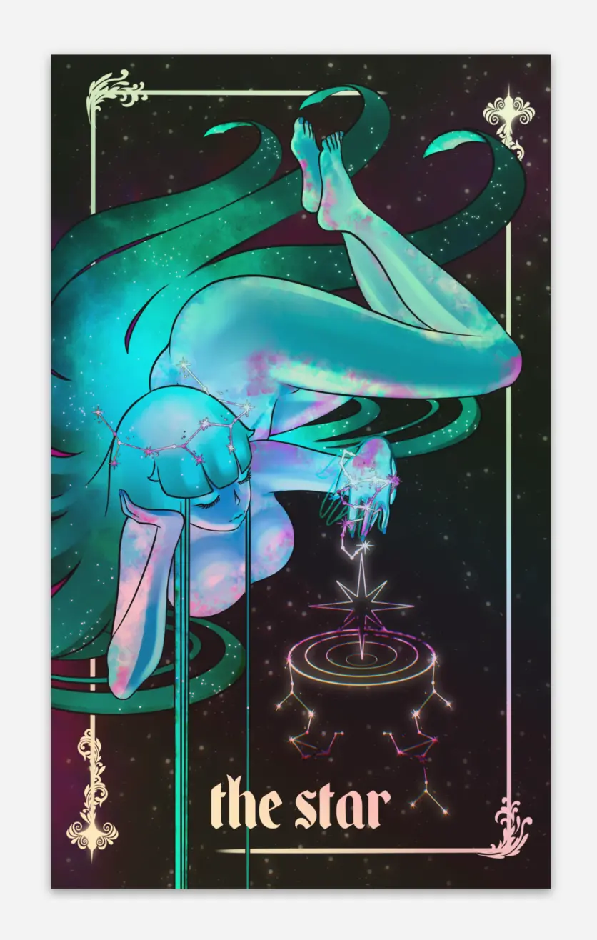 The Star Holographic Tarot Sticker 1