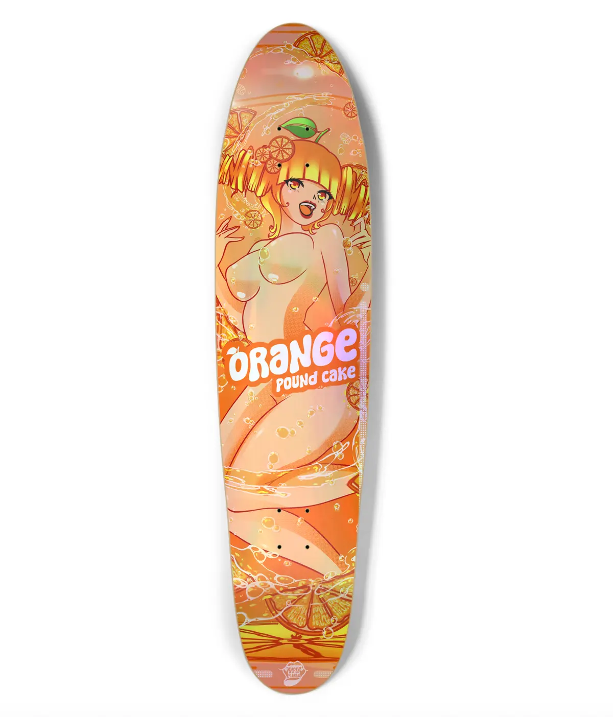 Orange Pound Cake Holographic Longboard Deck 1