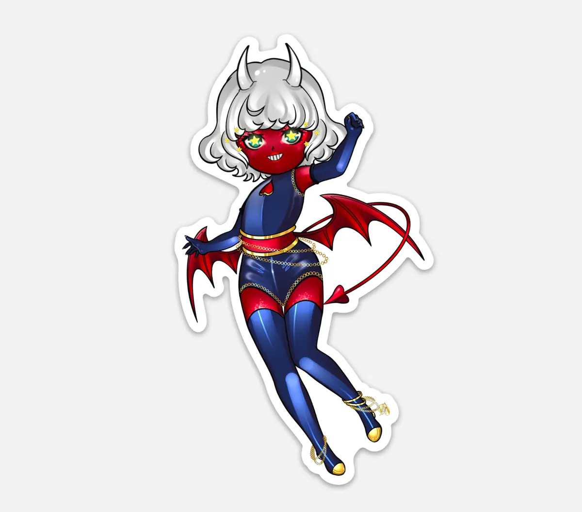 Chibi Aries Star Eyes Matte Sticker 1