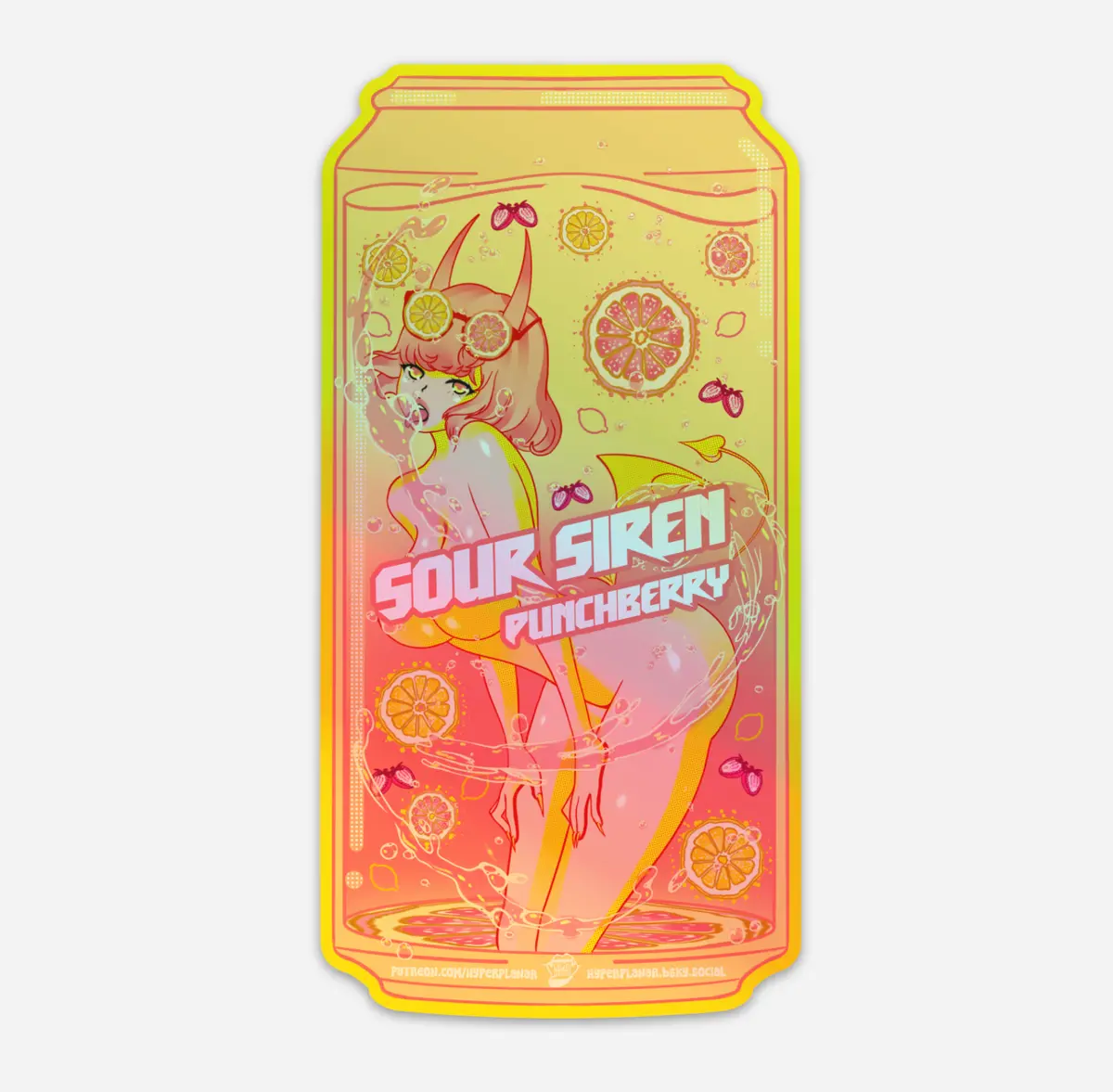Sour Siren Punchberry Holographic Sticker 1