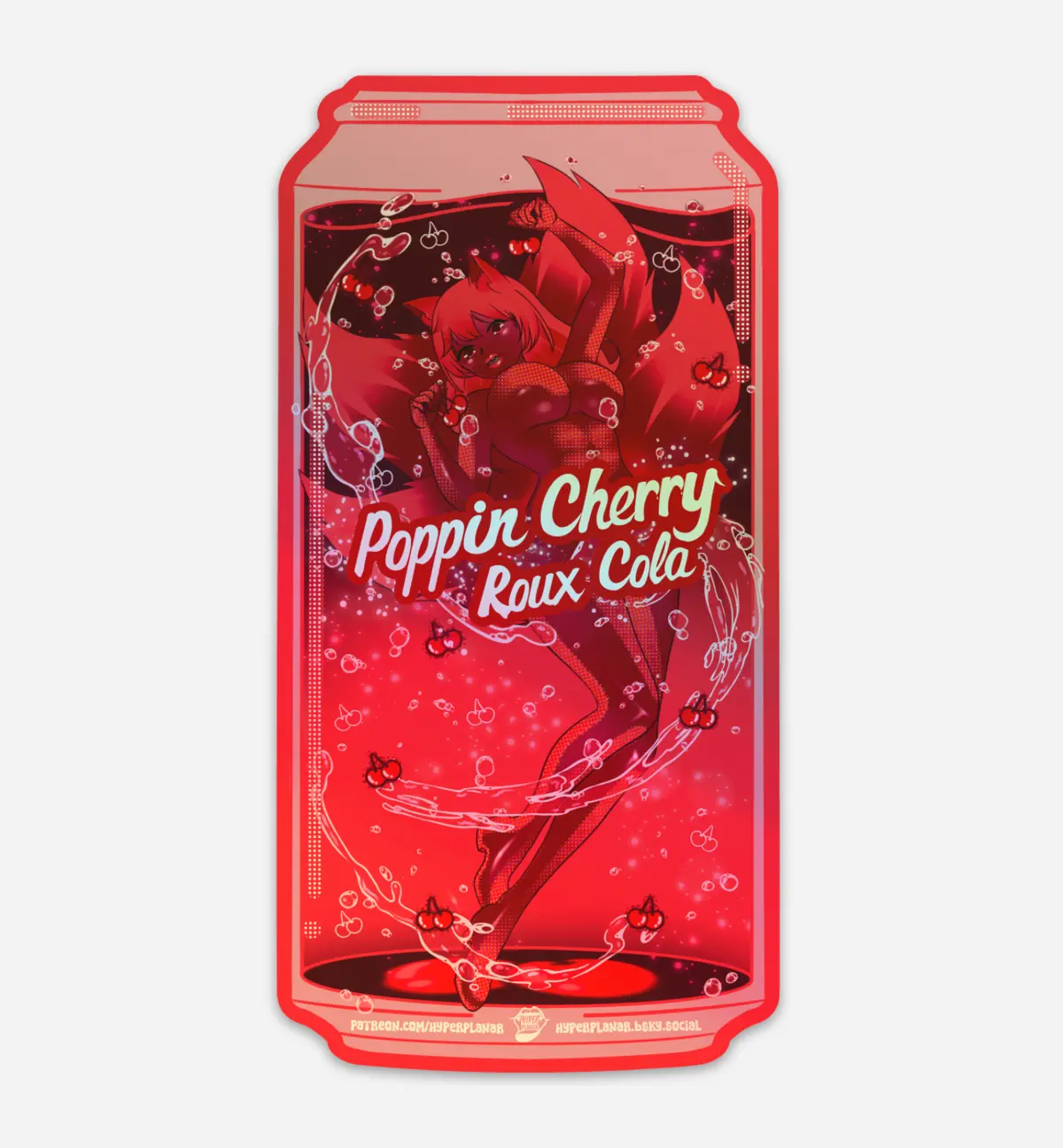 Poppin Cherry Roux Cola Holographic Sticker 1