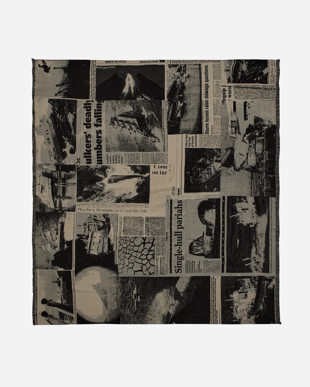 Newspapers Cuts Jacquard Throw Multicolor 1