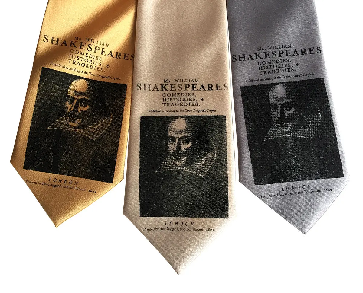 Shakespeare Necktie, Folio Print Tie 1