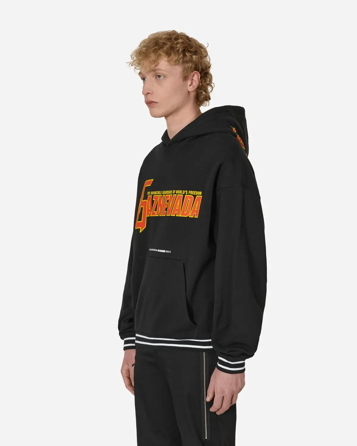 Gaznevada Graphic Hooded Sweatshirt Black 2