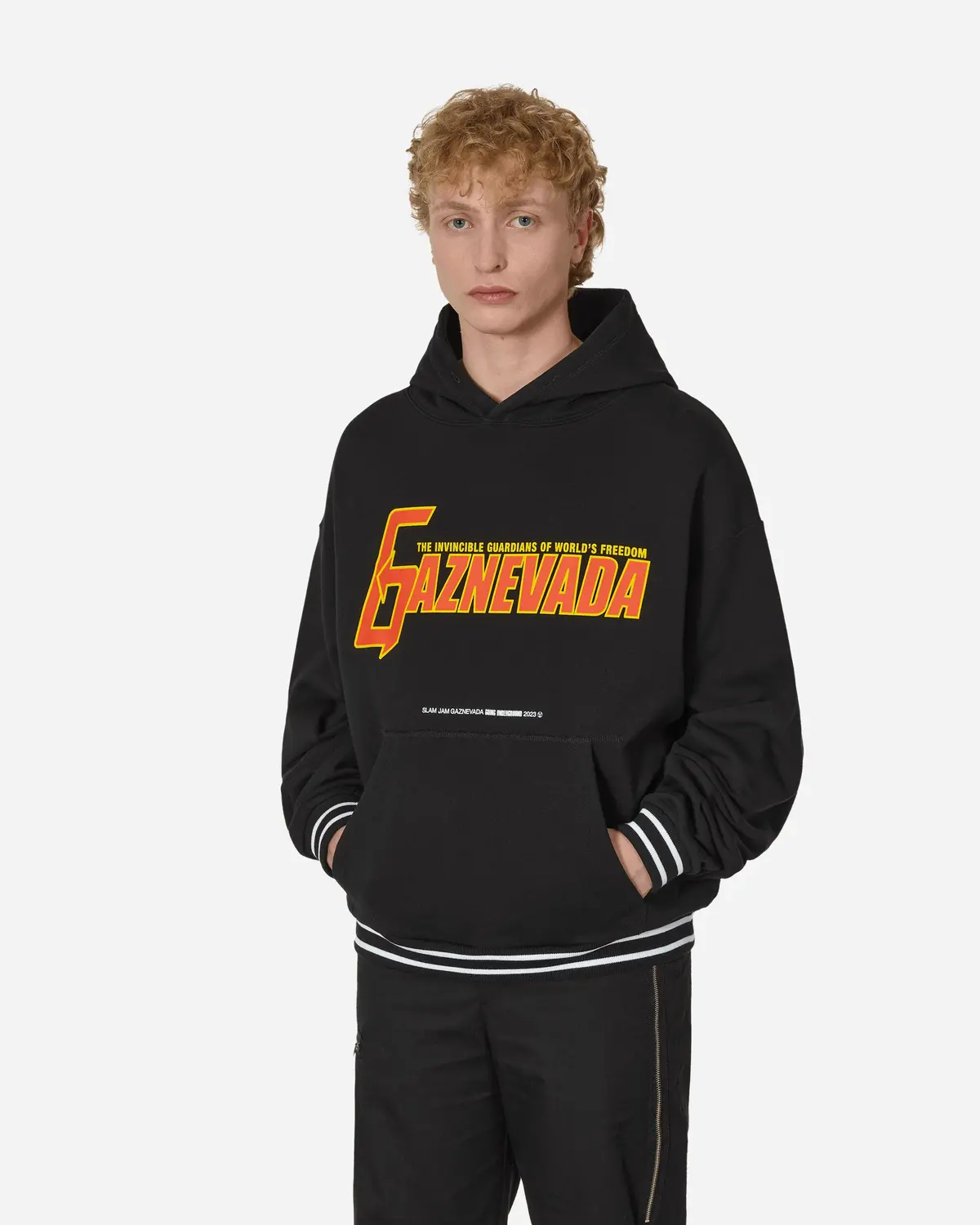 Gaznevada Graphic Hooded Sweatshirt Black 1