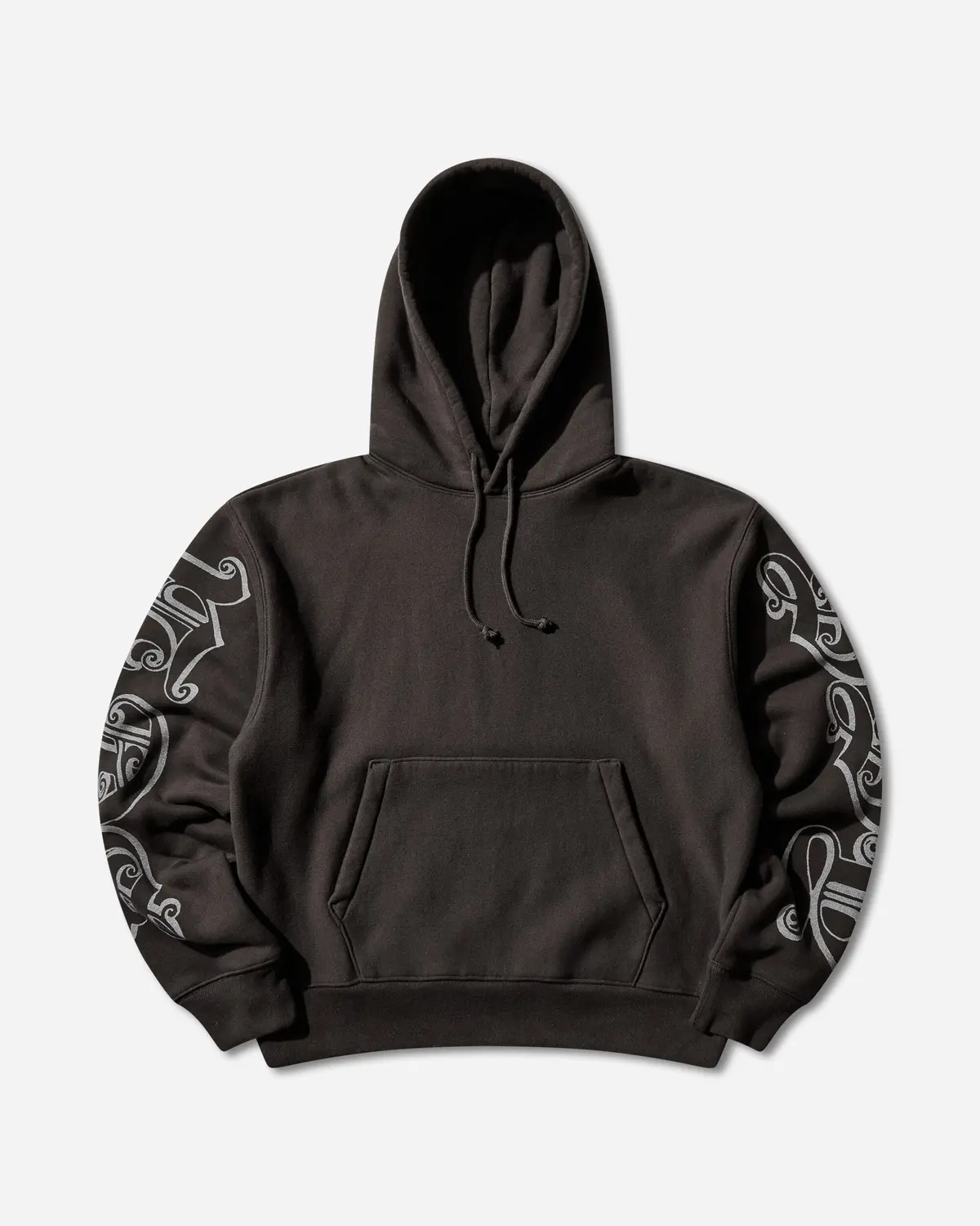 Motif Print Hoodie Black 1
