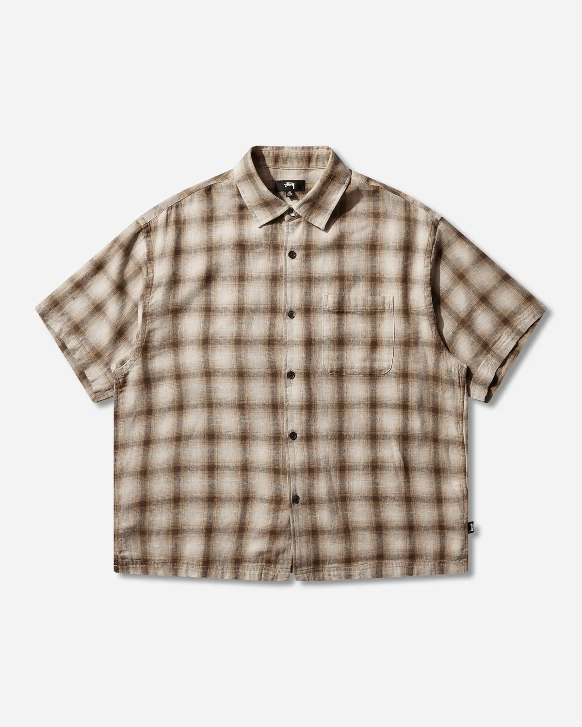 Liam Shortsleeve Plaid Shirt Brown 1
