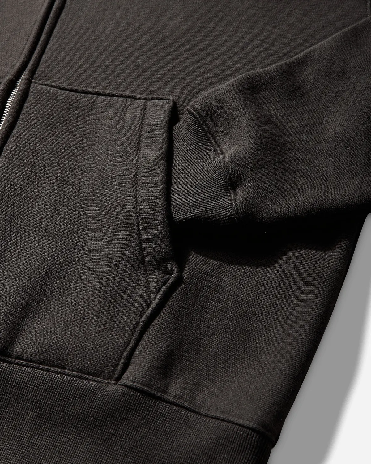 Basic Diamond Zip Hoodie Black 4
