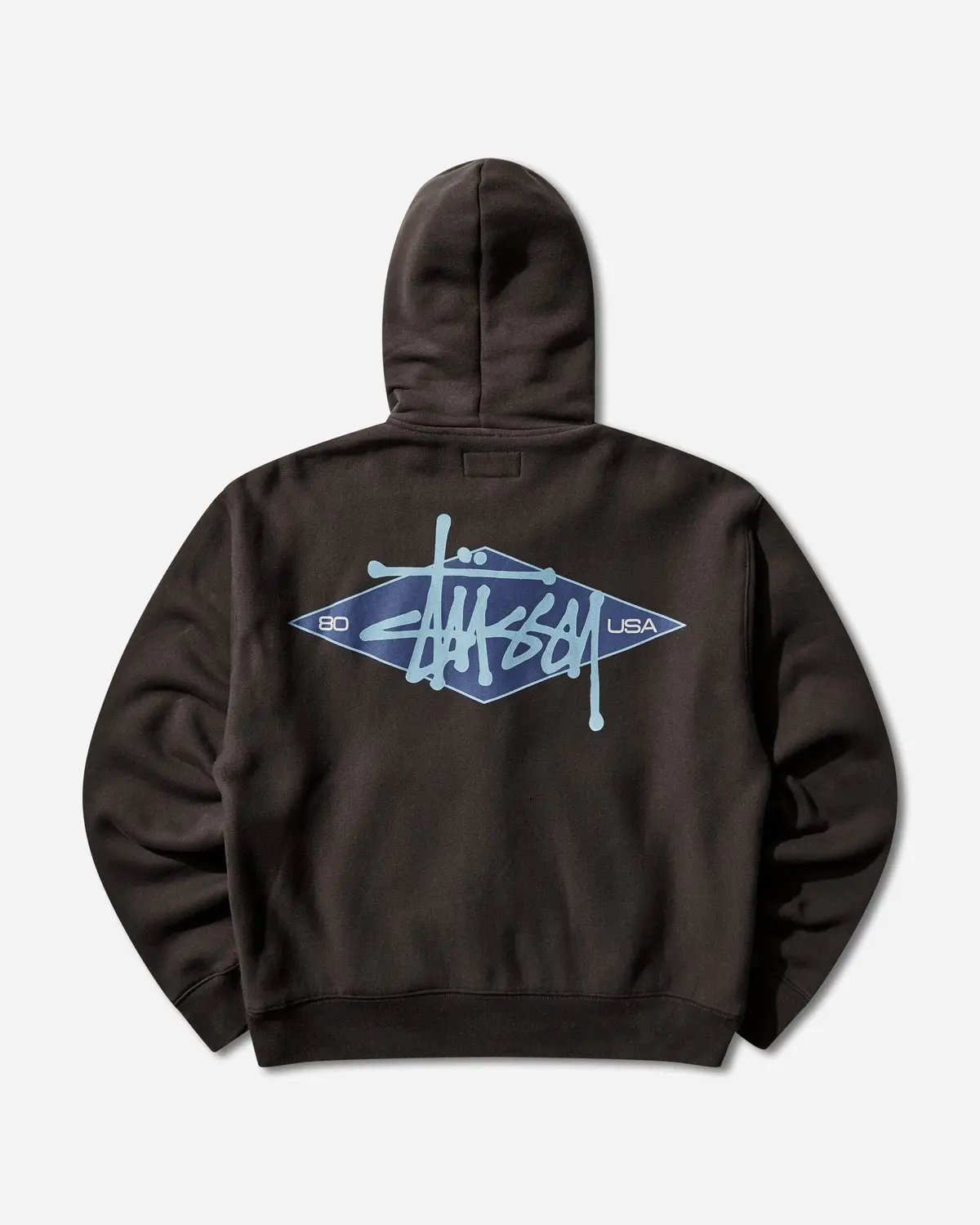 Basic Diamond Zip Hoodie Black 2