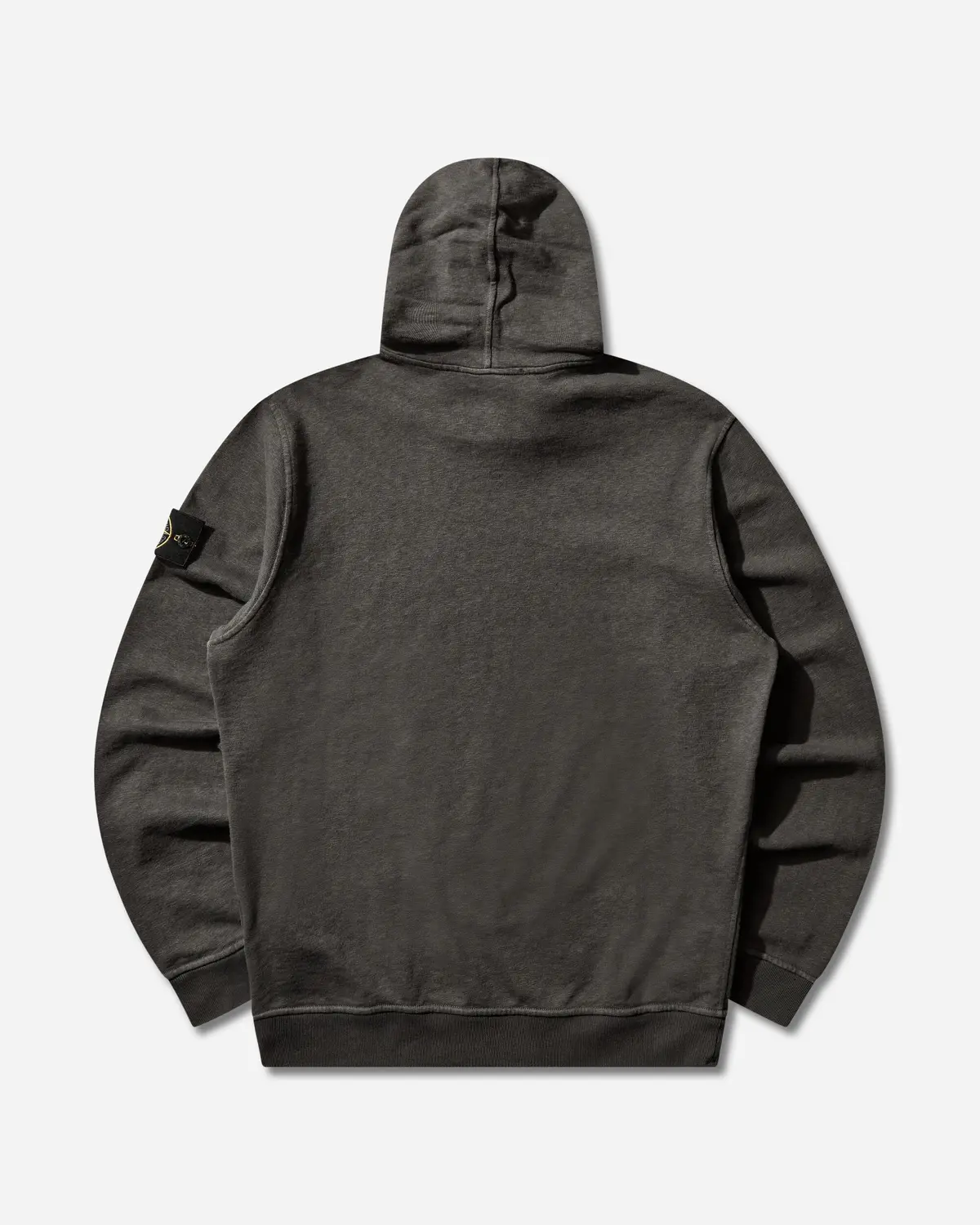 Men's Malfilé Fleece 'Old' Effect Hoodie Charcoal Grey 2