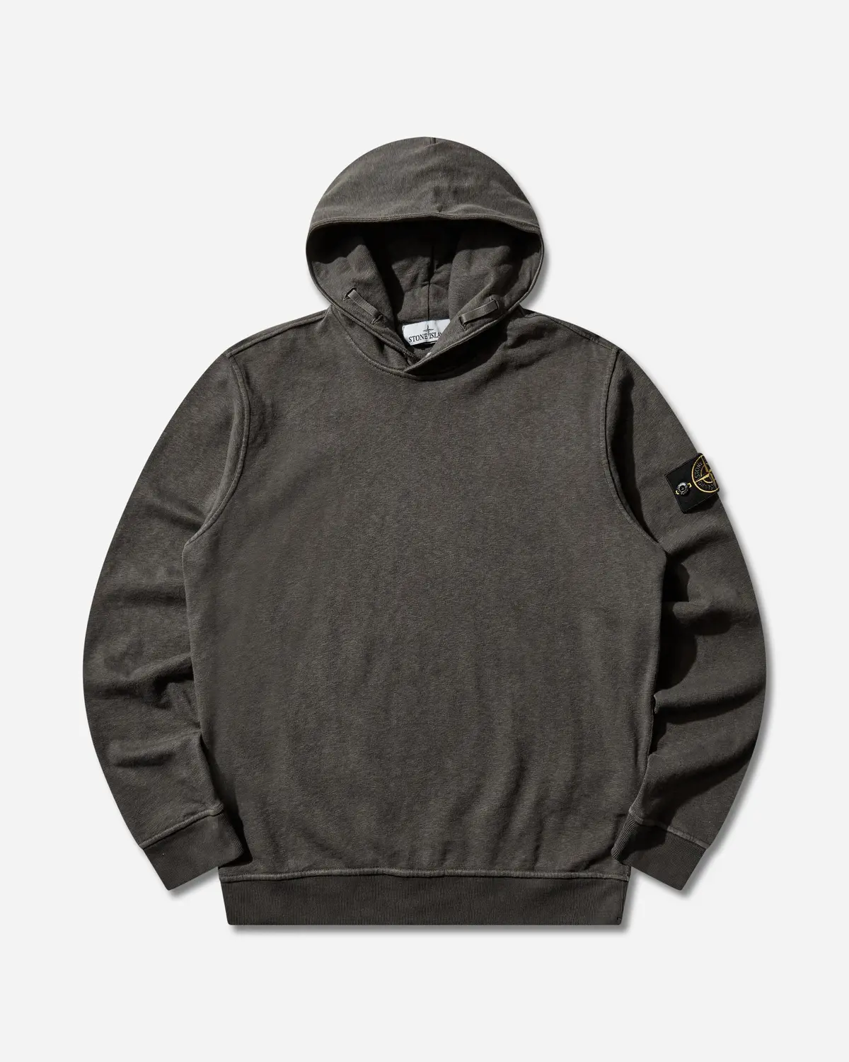 Men's Malfilé Fleece 'Old' Effect Hoodie Charcoal Grey 1