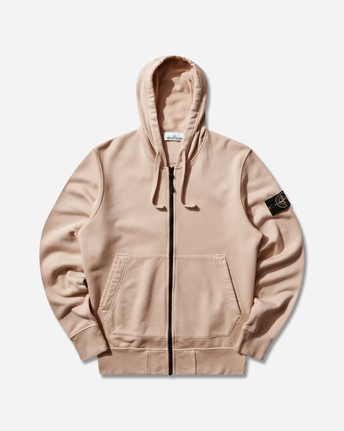 Men's Organic Cotton Fleece Zip Hoodie Chalk Pink 1
