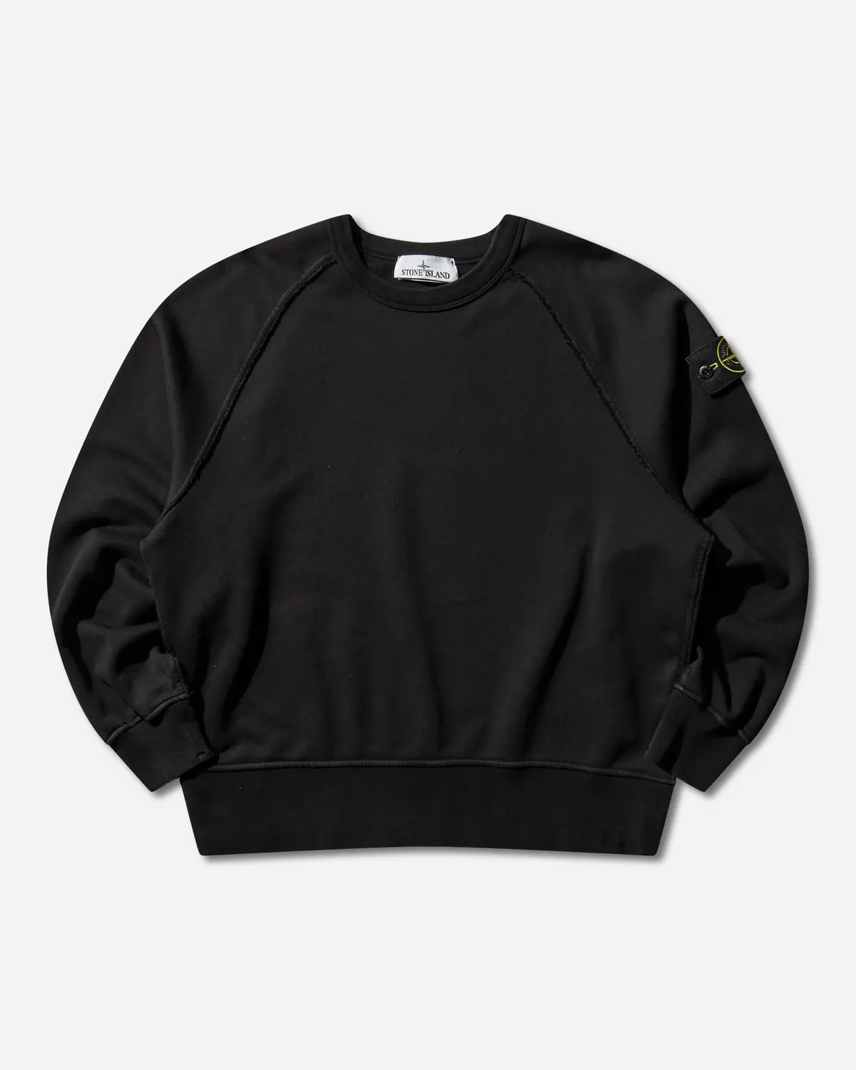 Men's Organic Cotton Fleece Oversized Crewneck Sweatshirt Black 1
