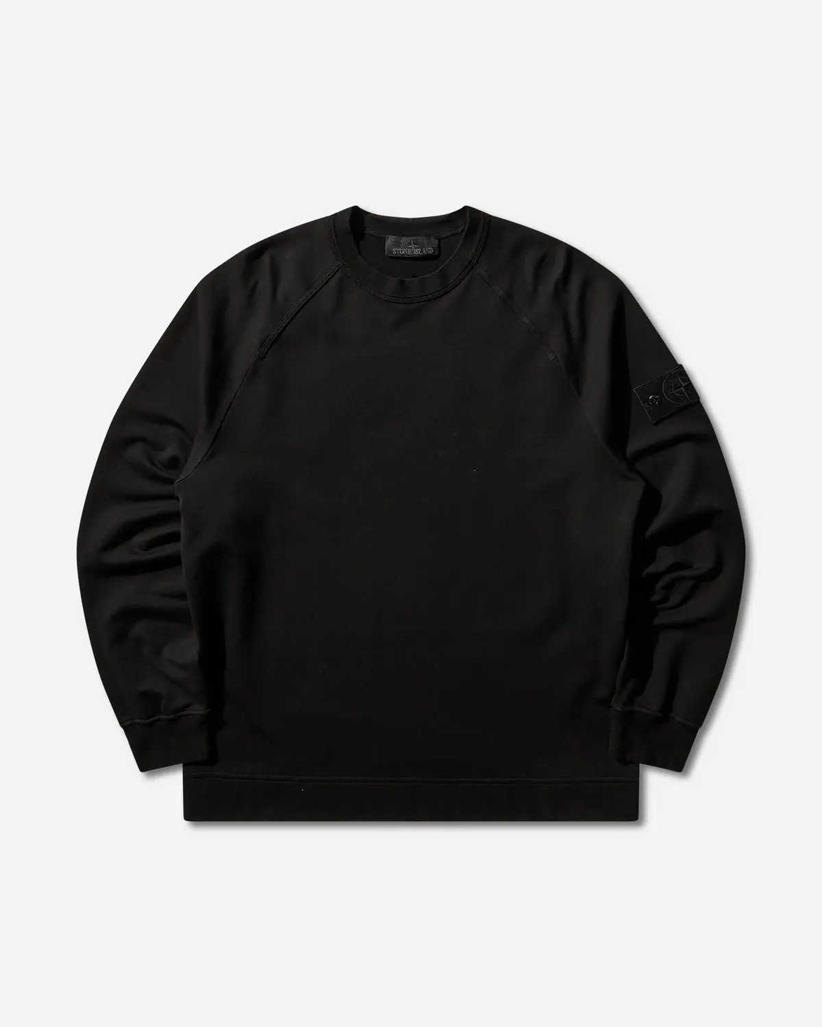 Men's Ghost Cotton Stretch Fleece Crewneck Sweatshirt Black 1