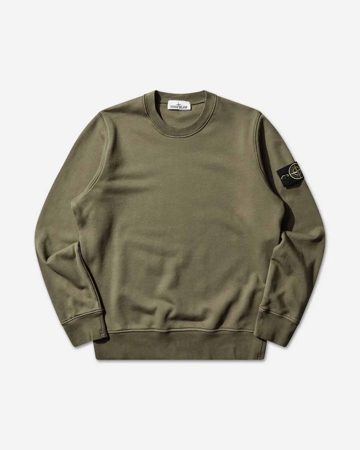 Men's Organic Cotton Fleece Crewneck Sweatshirt Military Green 1