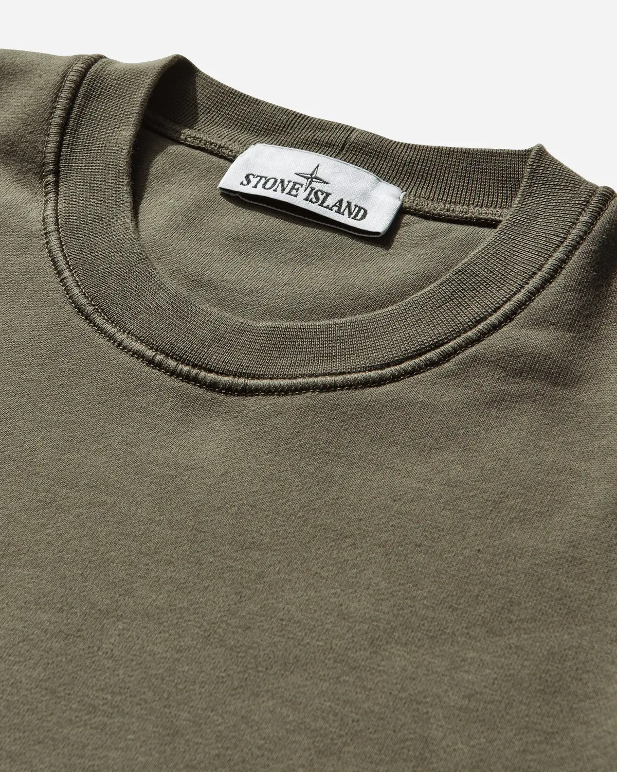Men's Organic Cotton Fleece Crewneck Sweatshirt Military Green 3