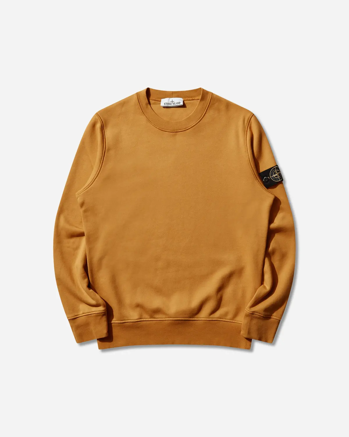 Men's Organic Cotton Fleece Crewneck Sweatshirt Mustard 1