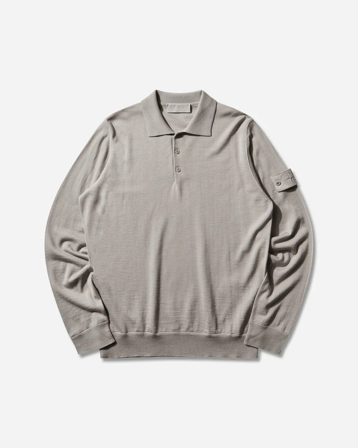 Men's Ghost Light Pure Rws Wool Polo Sweater Dust Grey 1