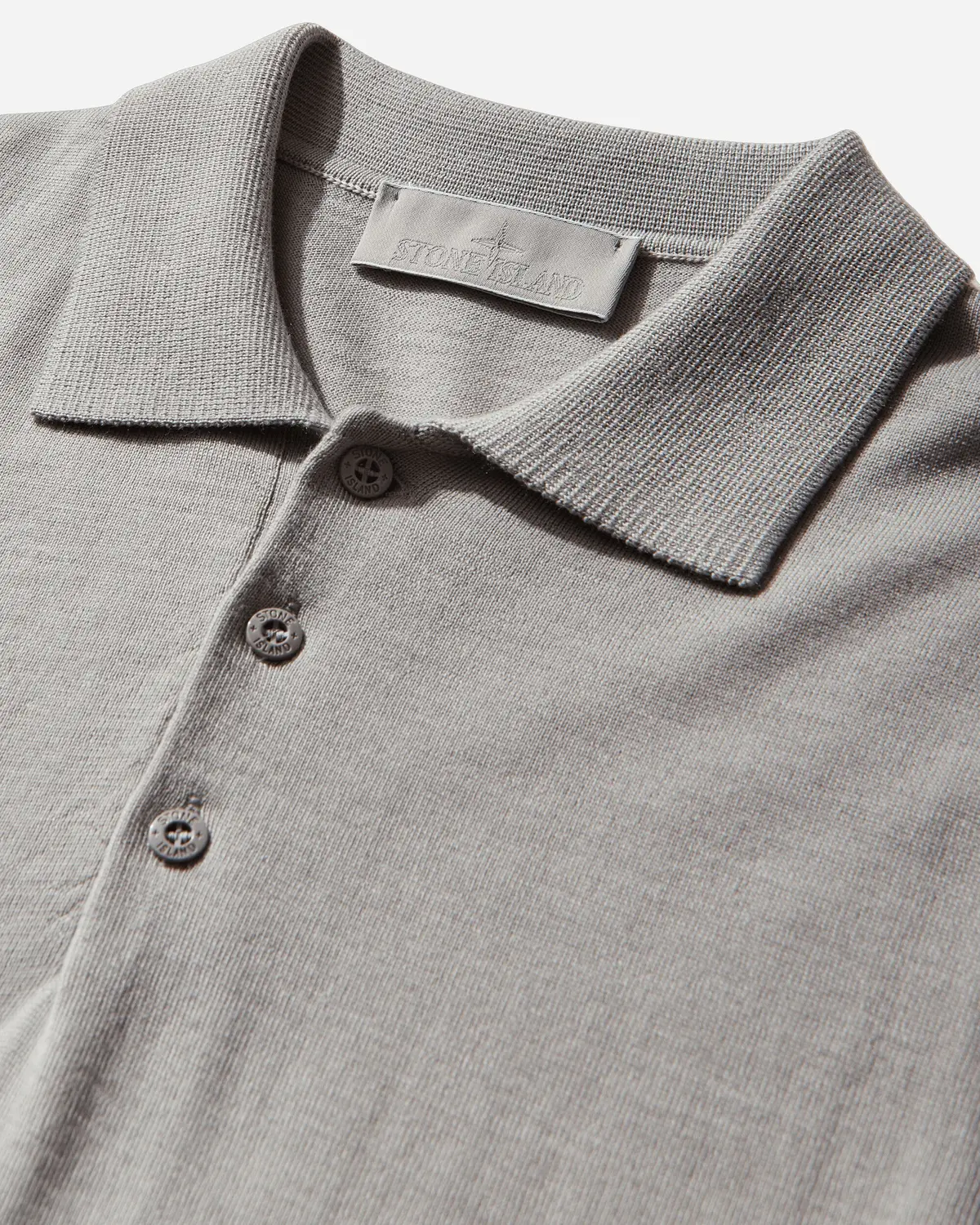 Men's Ghost Light Pure Rws Wool Polo Sweater Dust Grey 4