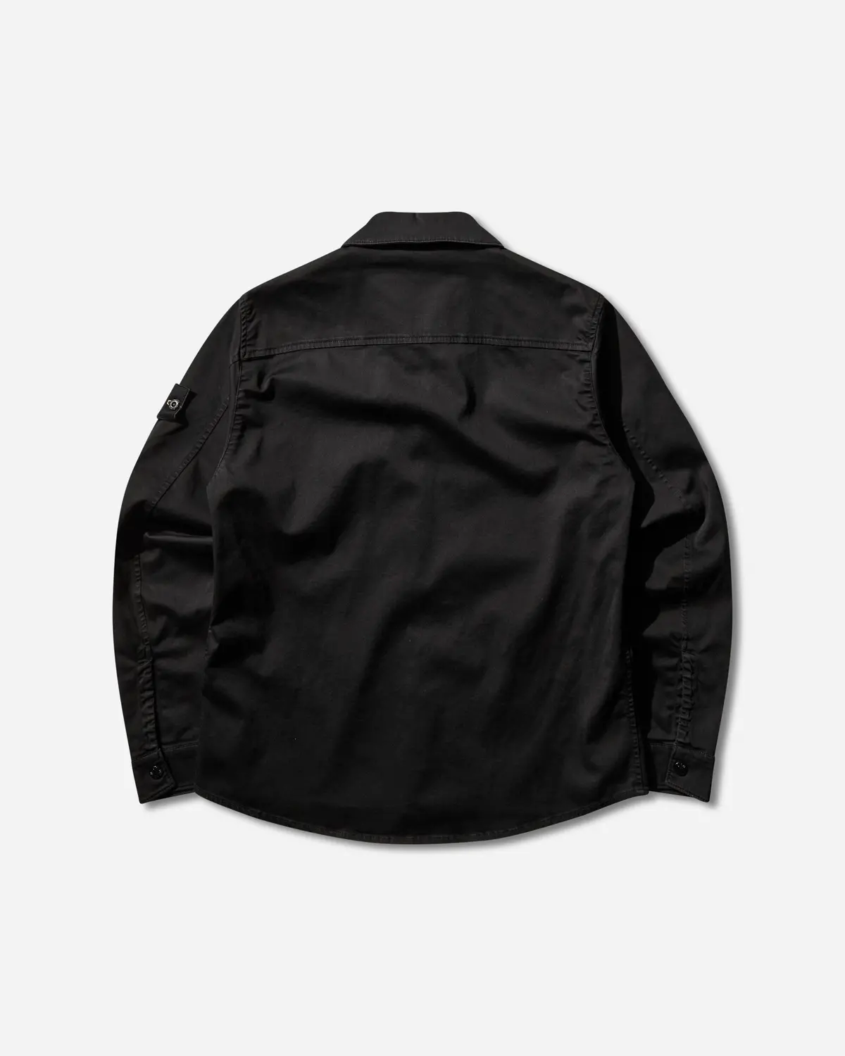 Men's Stretch Organic Cotton Satin Overshirt Black 2