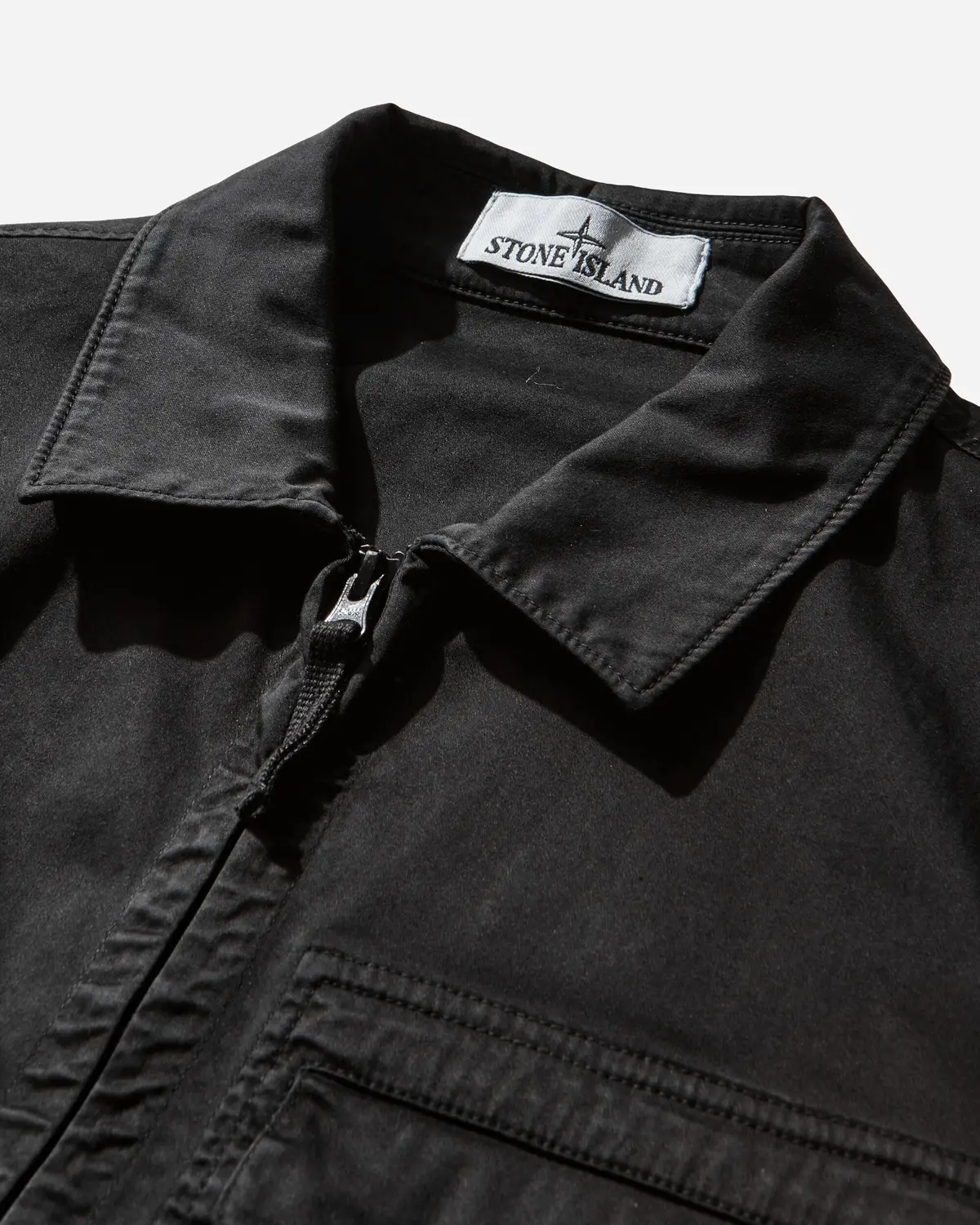 Men's Stretch Organic Cotton Satin Overshirt Black 4