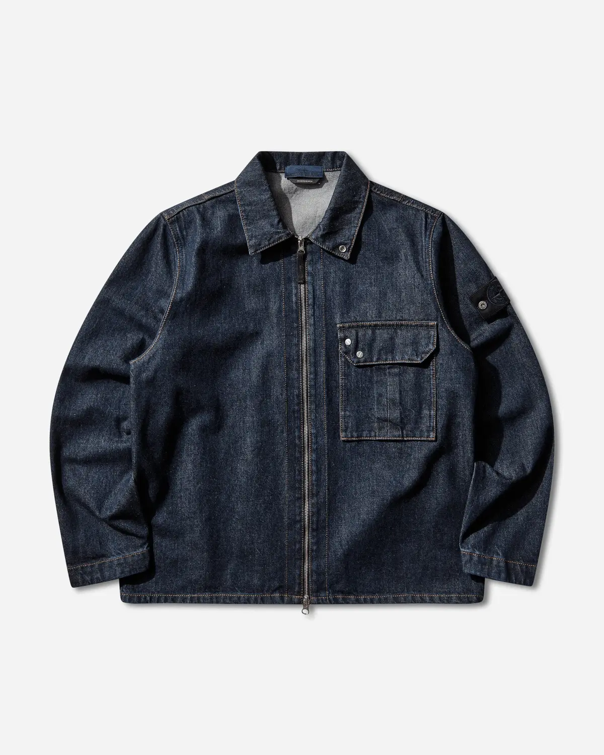 Men's Indigo Denim-Rinsed Overshirt Blue Rinse 1