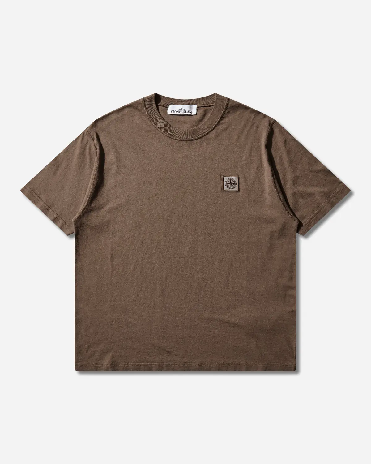 Men's Organic Cotton Jersey 'Fissato' Effect T-Shirt Shadow Brown 1