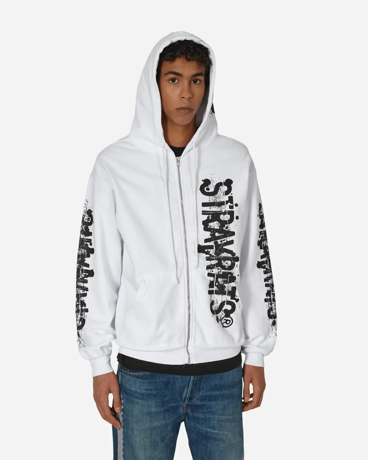 Roadkill Zip Up Hooded Sweatshirt White 1