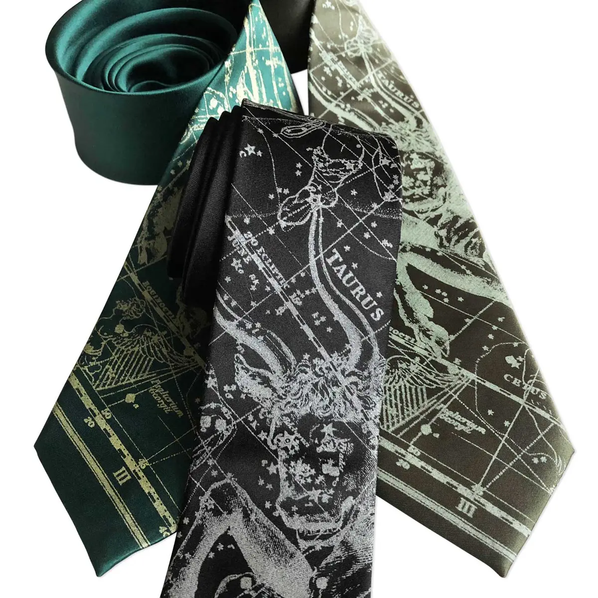 Taurus Necktie, Zodiac Constellation Star Chart Tie 1