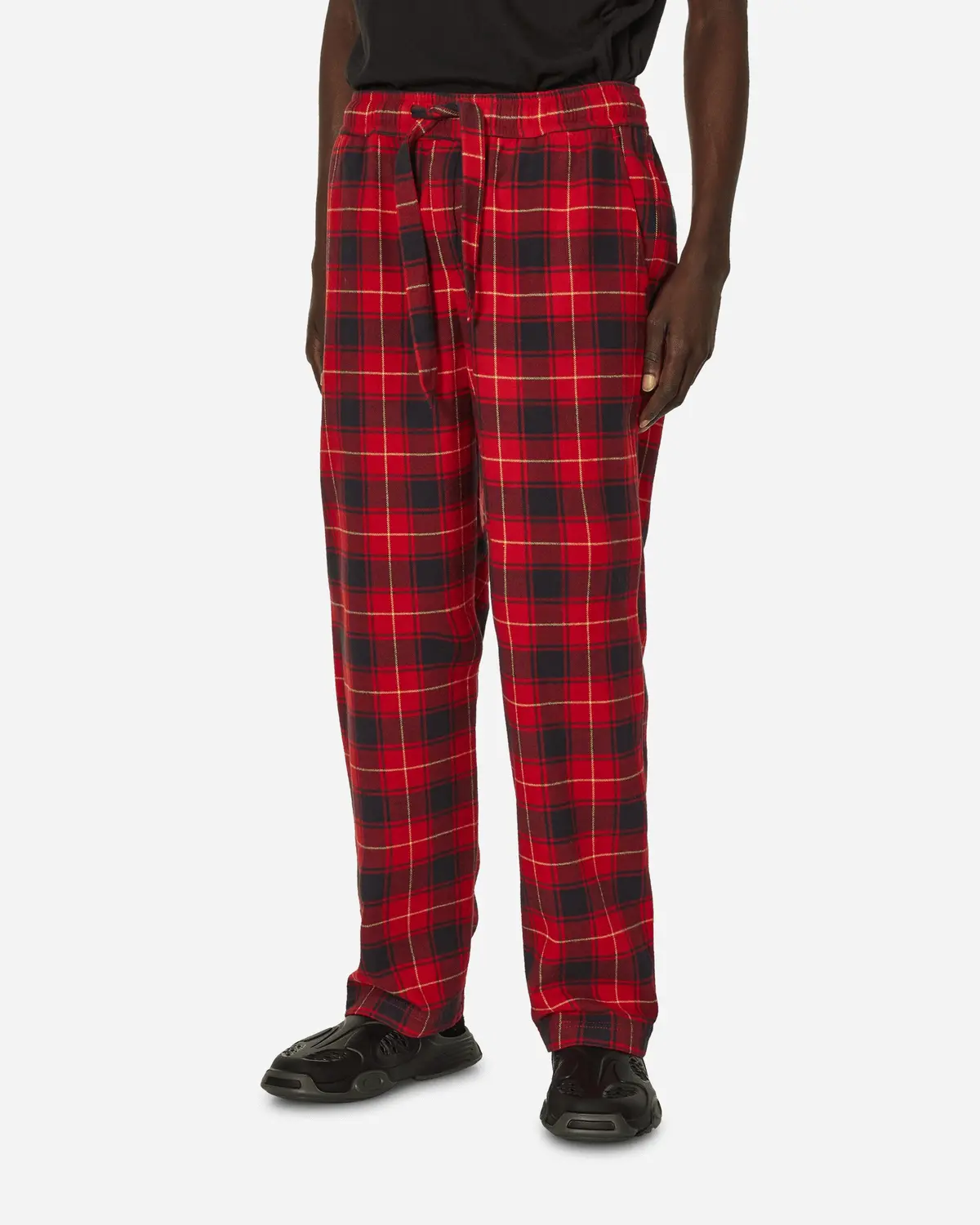 Flannel Plaid Pijamas Pants Red 1