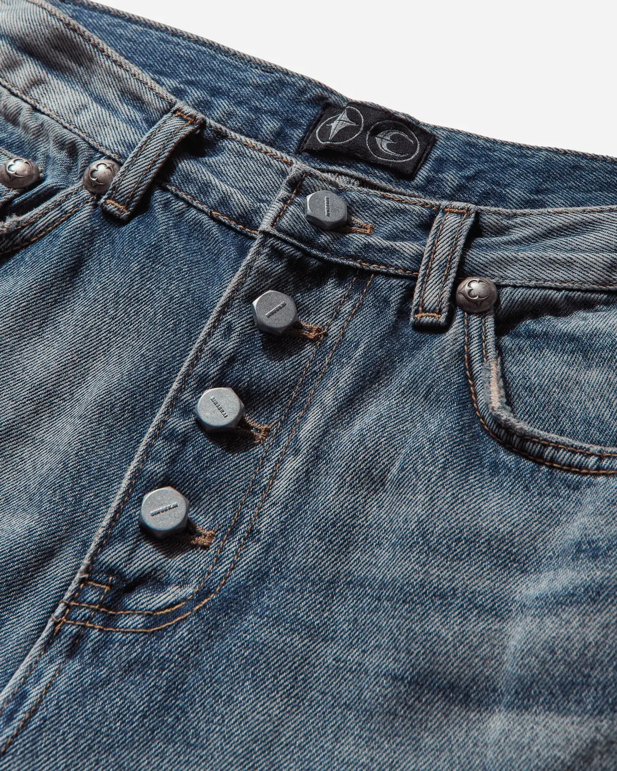 Men's Vintage Double Knee Pants Blue 4