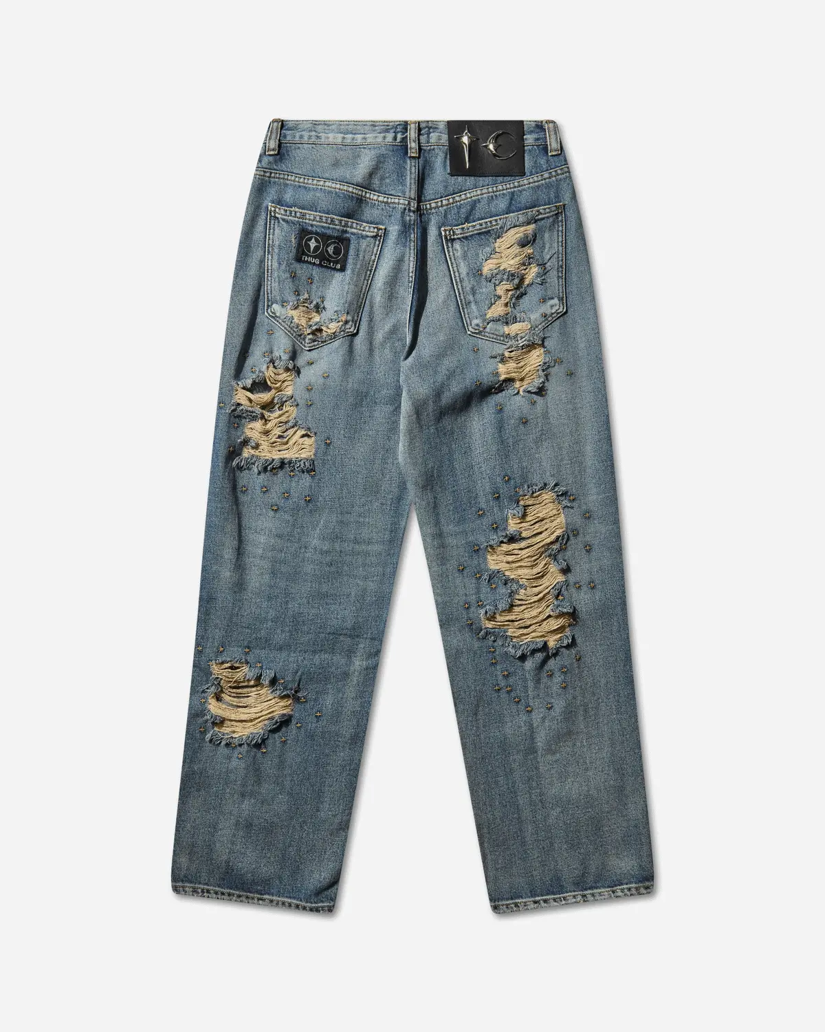 Men's Vintage Double Knee Pants Blue 2