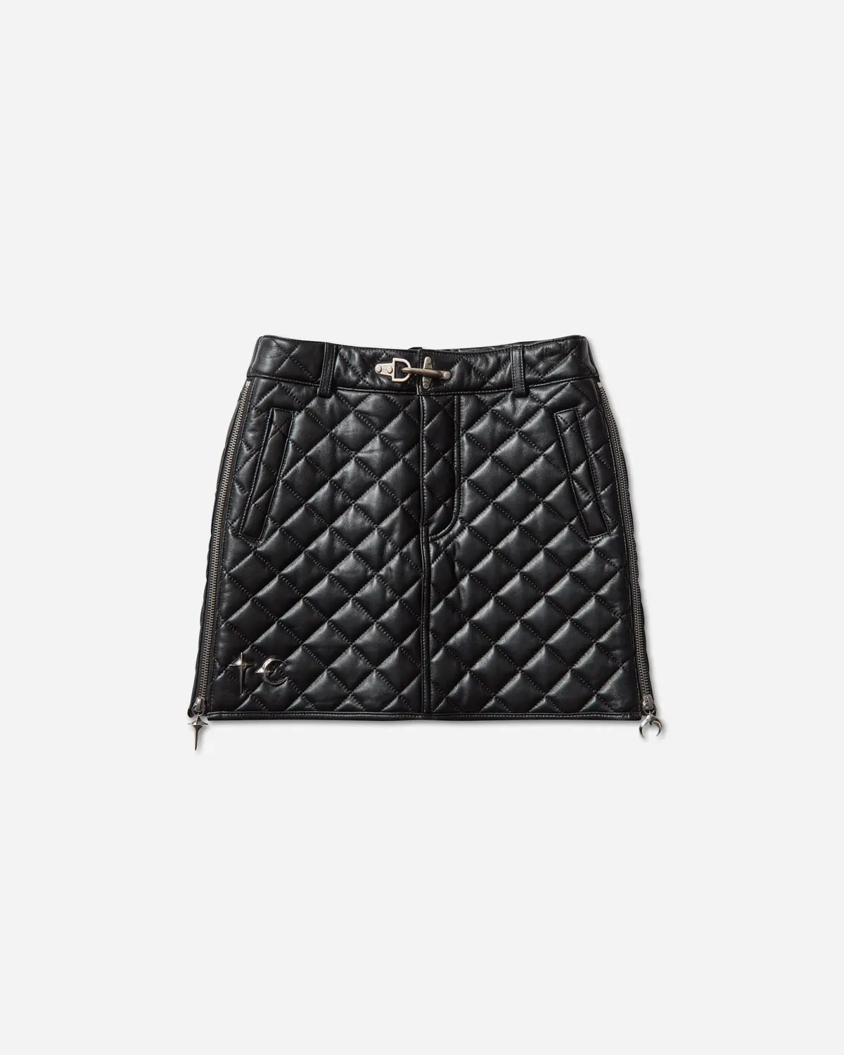 Women's Angels Quilted Short Skirt Black 1