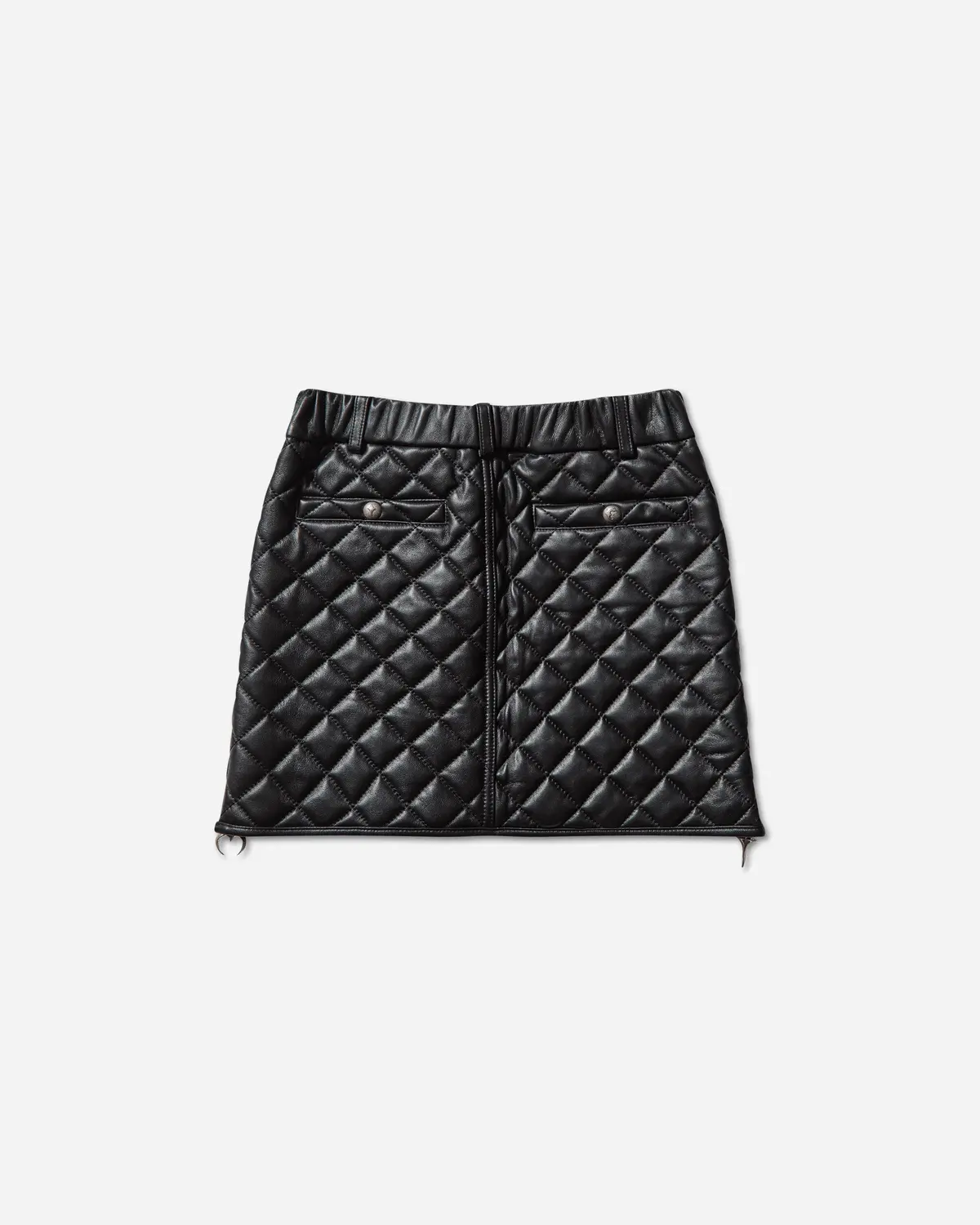 Women's Angels Quilted Short Skirt Black 2