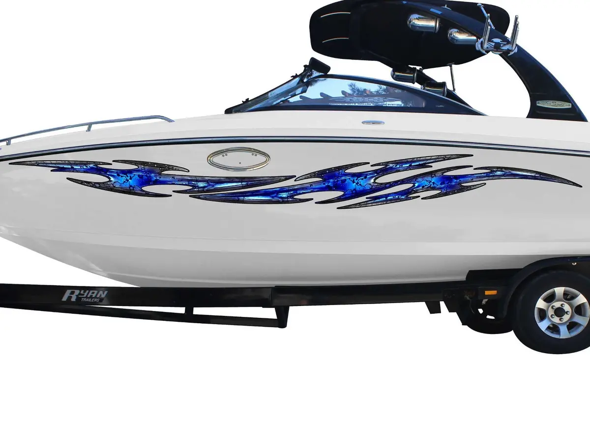 Tribal Flares Boat Vinyl Graphic Decals 1