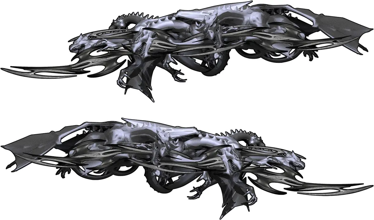 Tribal Dragons Vinyl Boat Decal – Set Of 2 3