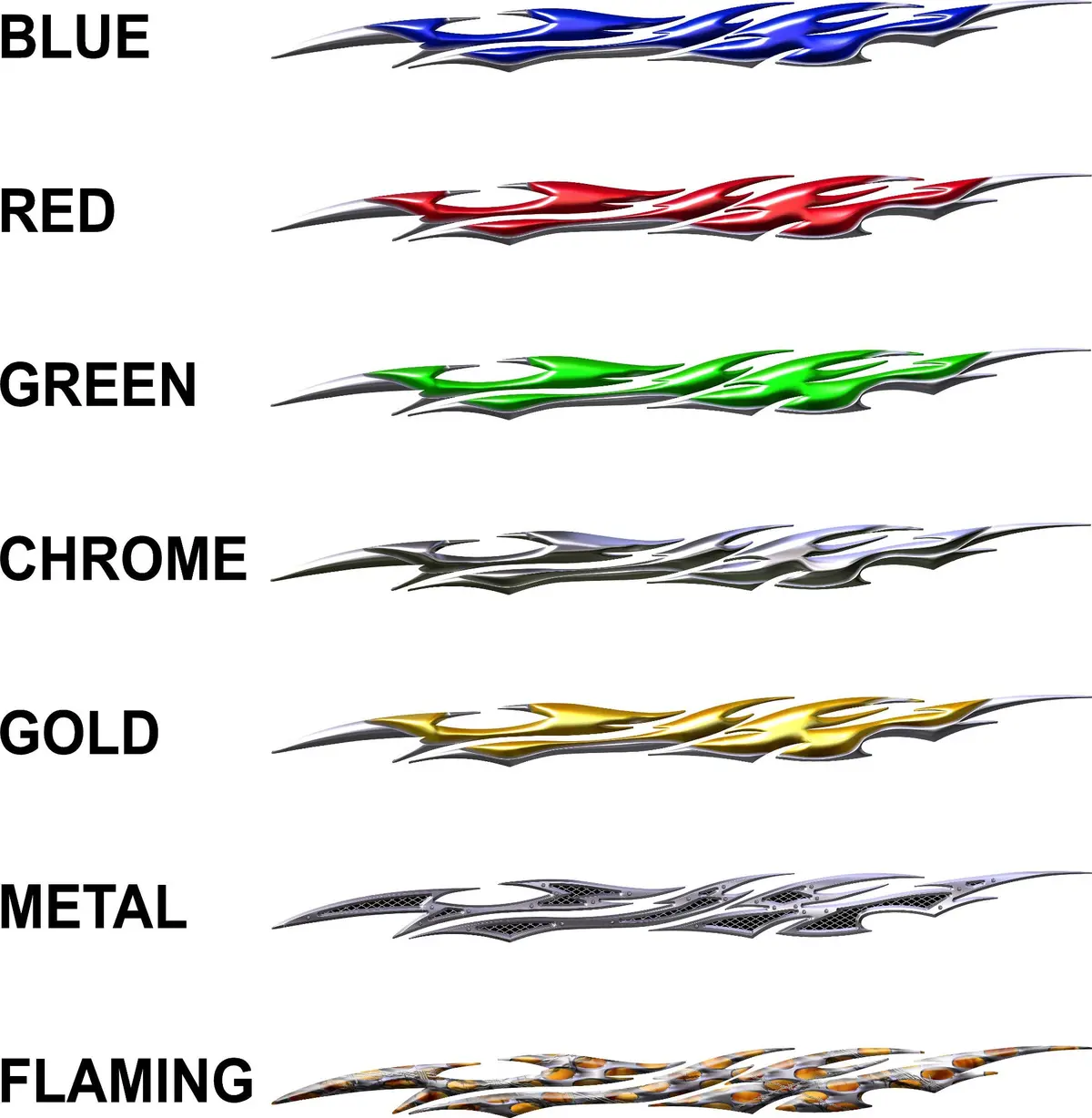Full Color Tribal Flames Vinyl Decals – Set Of 2 For Cars & Trucks B758 5
