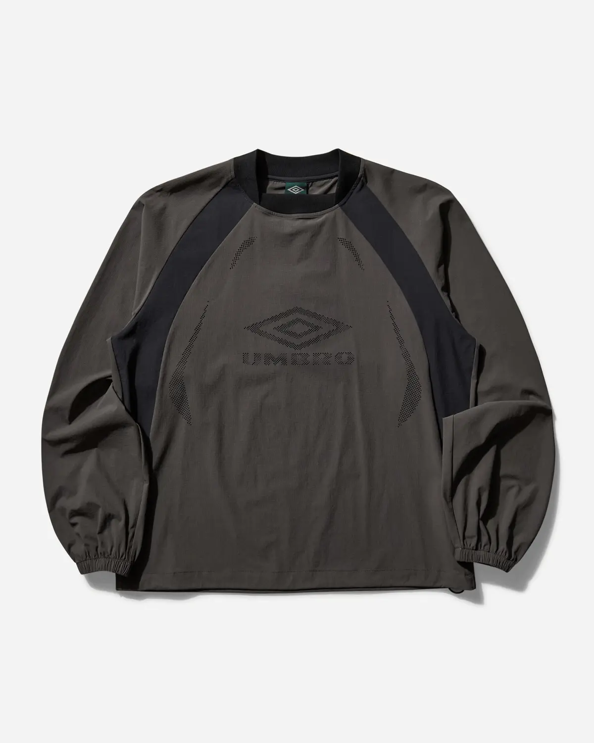 Men's Lasered Nylon Crewneck Top Grey / Black 1