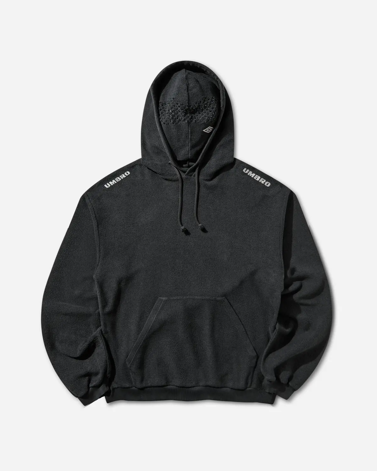 Lasered Masked Hoodie Washed Black 1