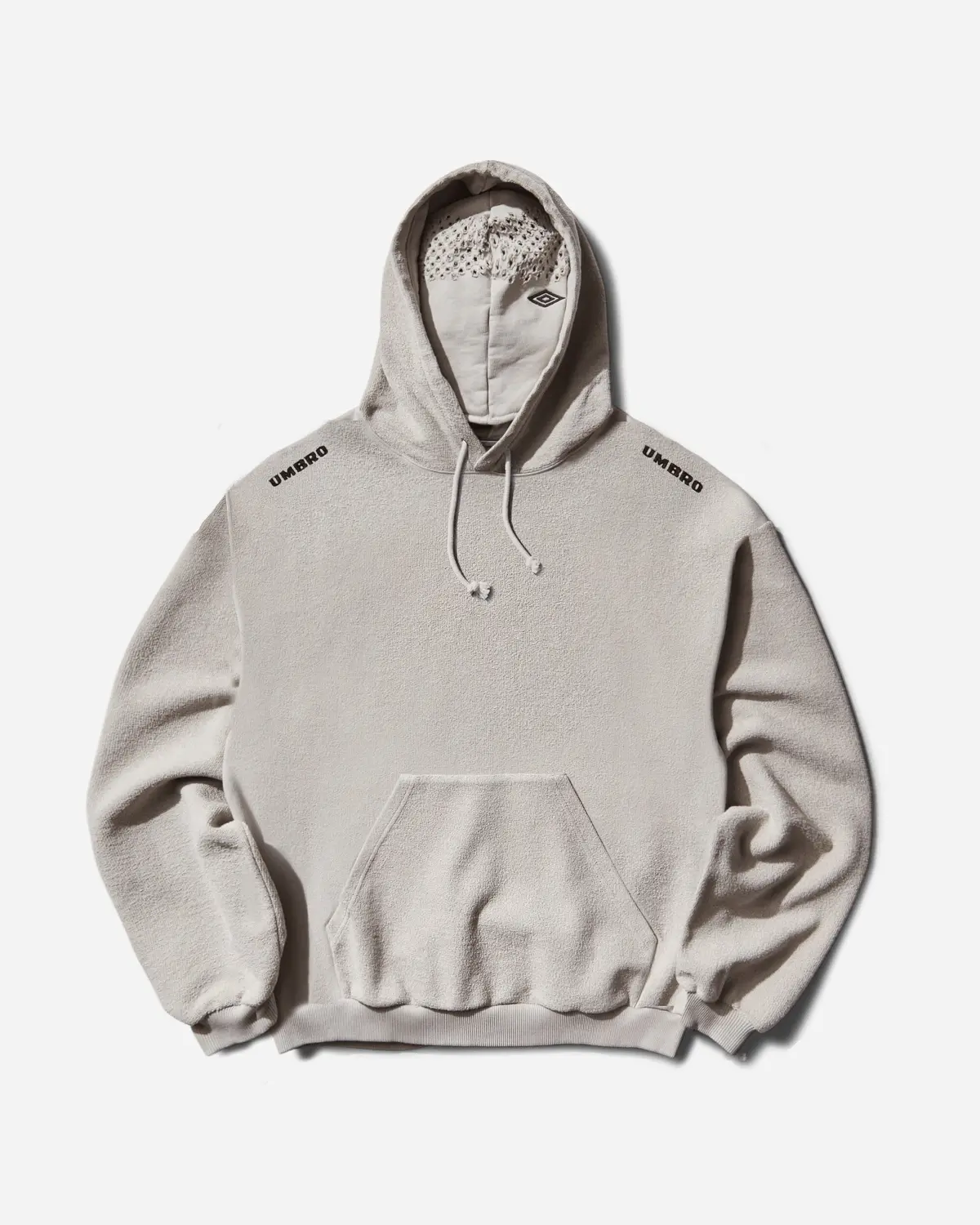Lasered Masked Hoodie Light Grey 1