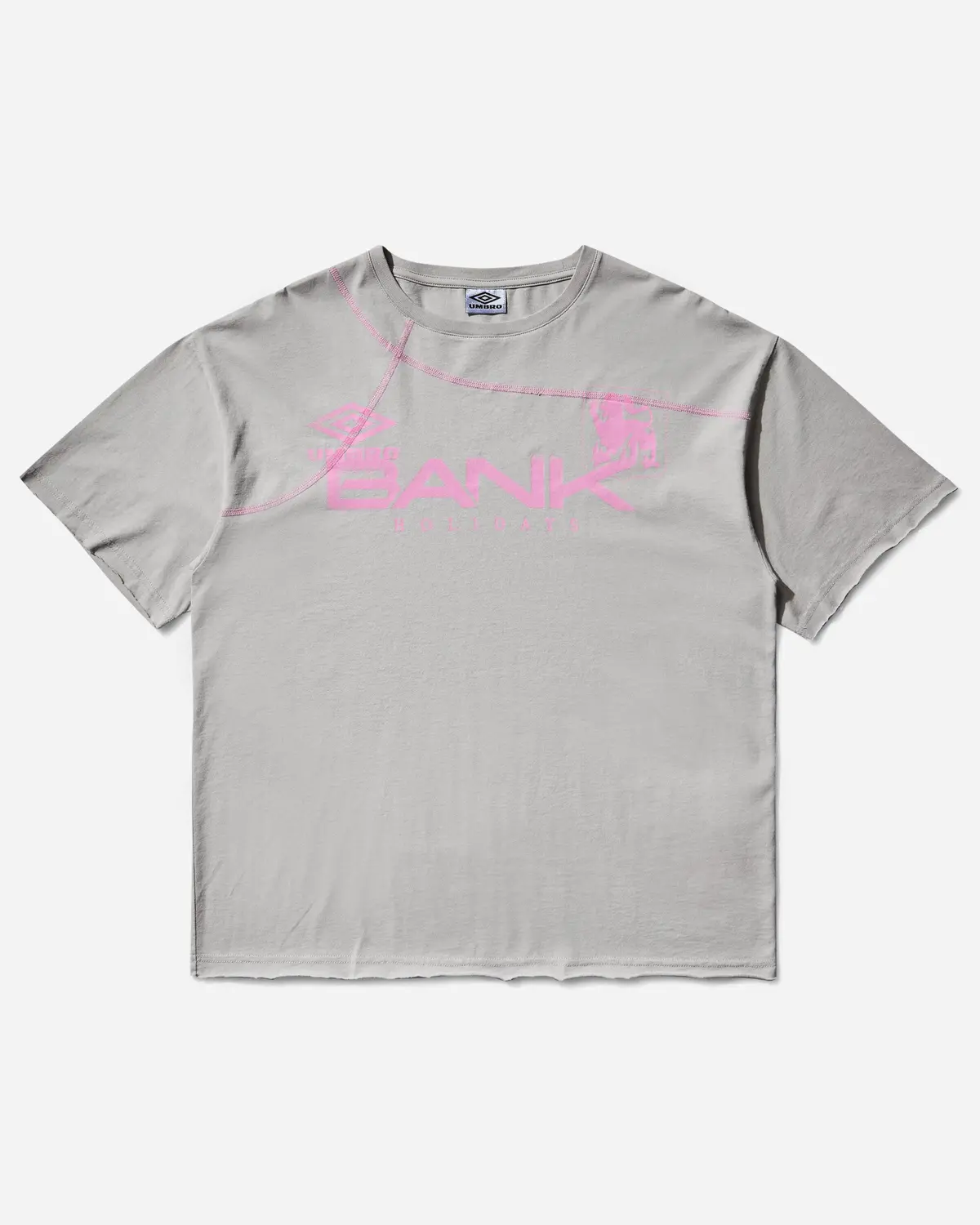 Bank Holiday T-Shirt Light Grey / Hot Pink 1