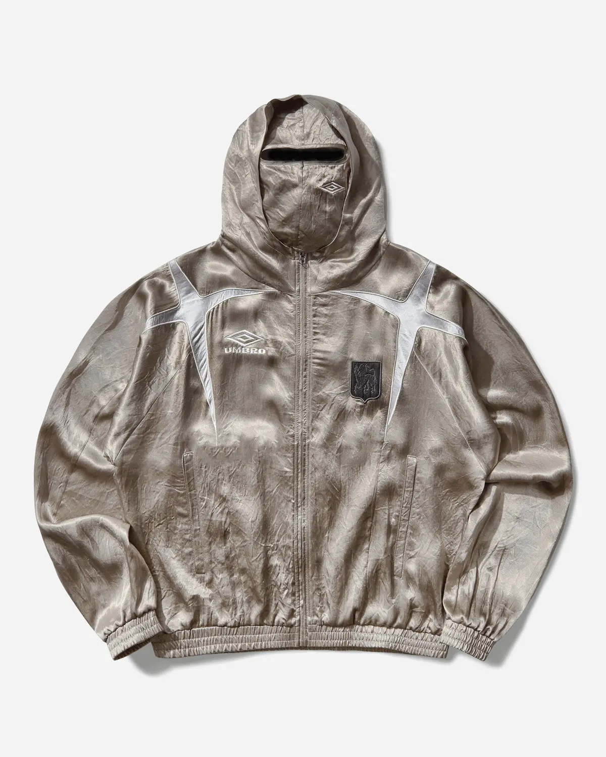 Satin Jester Track Jacket Silver Pearl 1