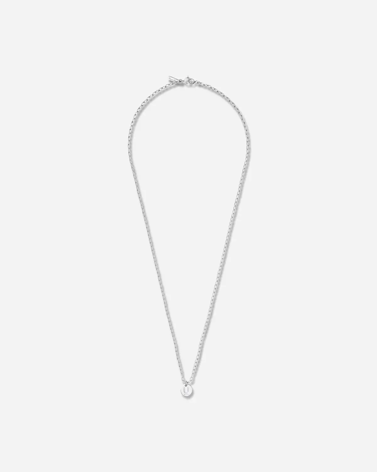 Logo Brass Necklace Silver 1