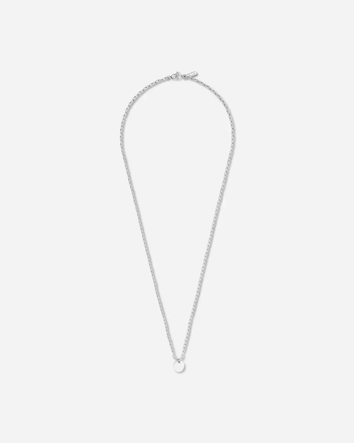 Logo Brass Necklace Silver 2