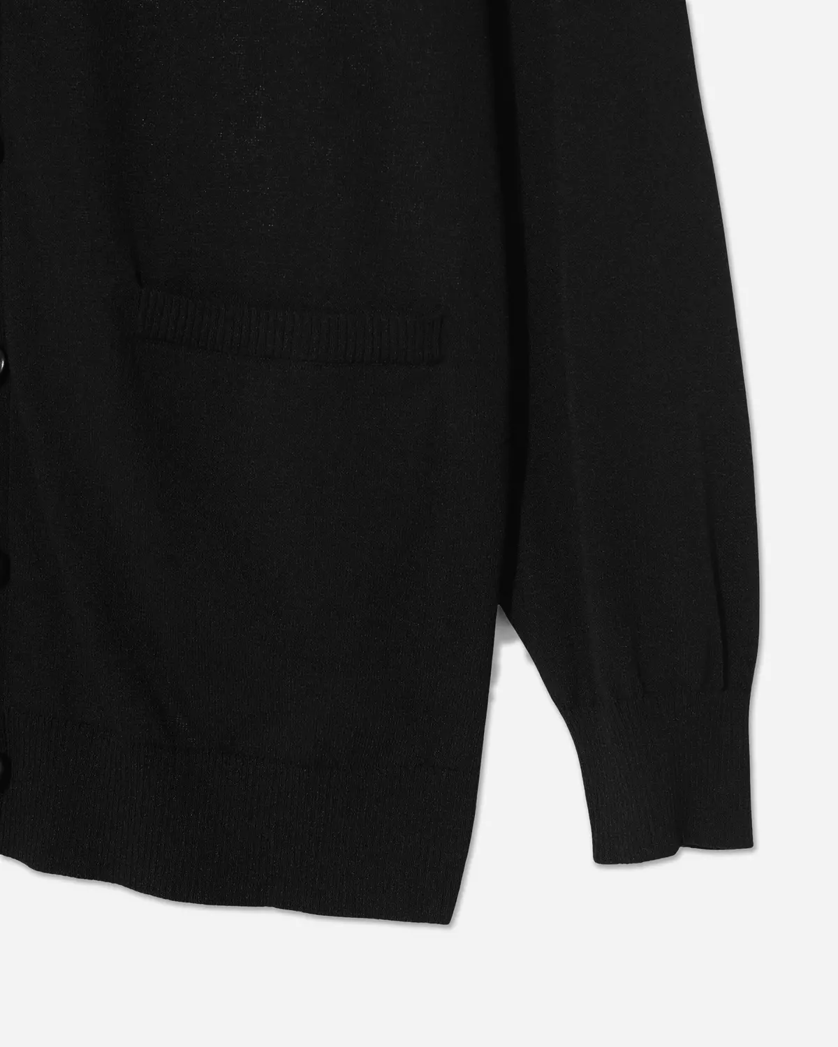 Men's Shirt Trim Knit Cardigan Black 3