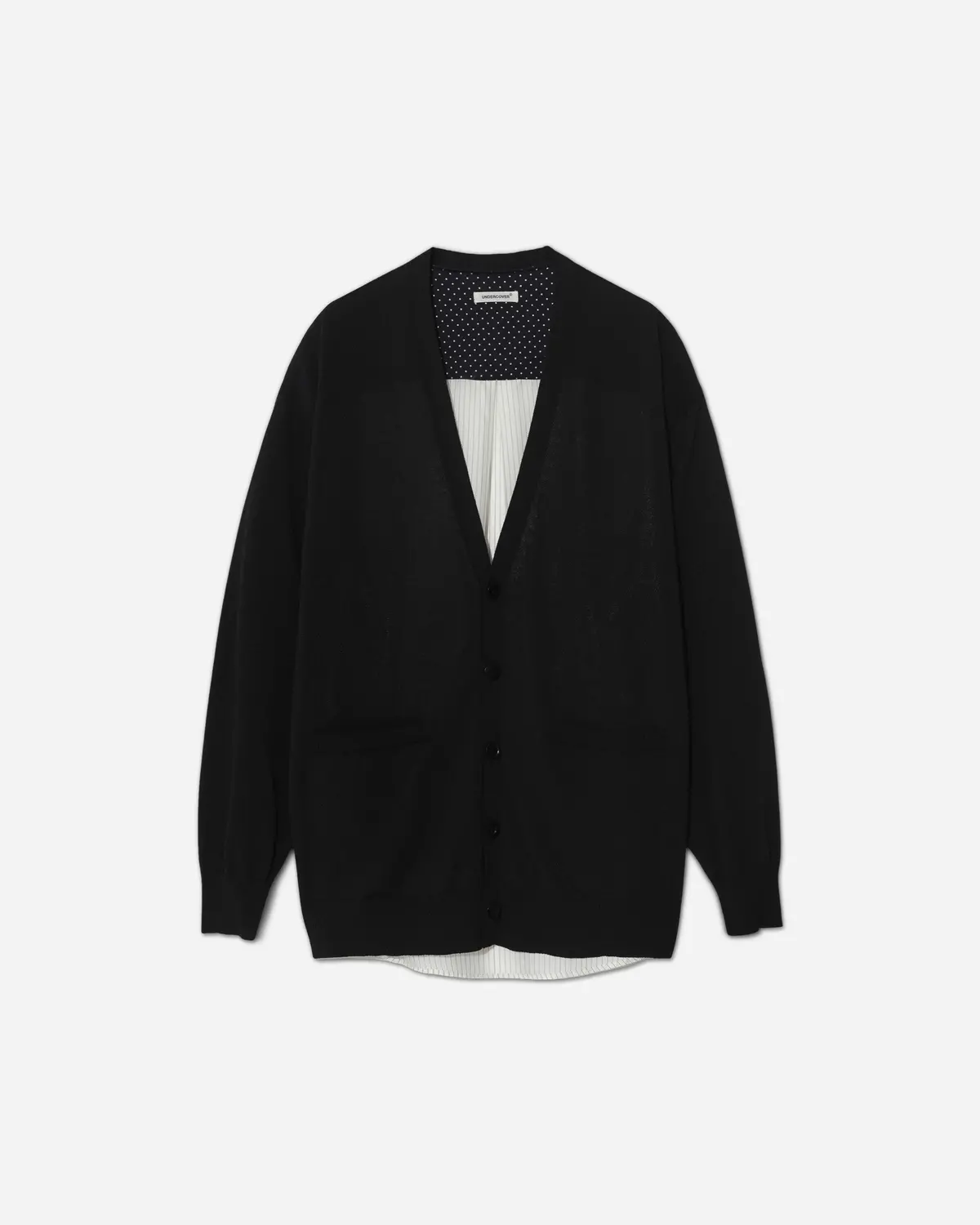 Men's Shirt Trim Knit Cardigan Black 1