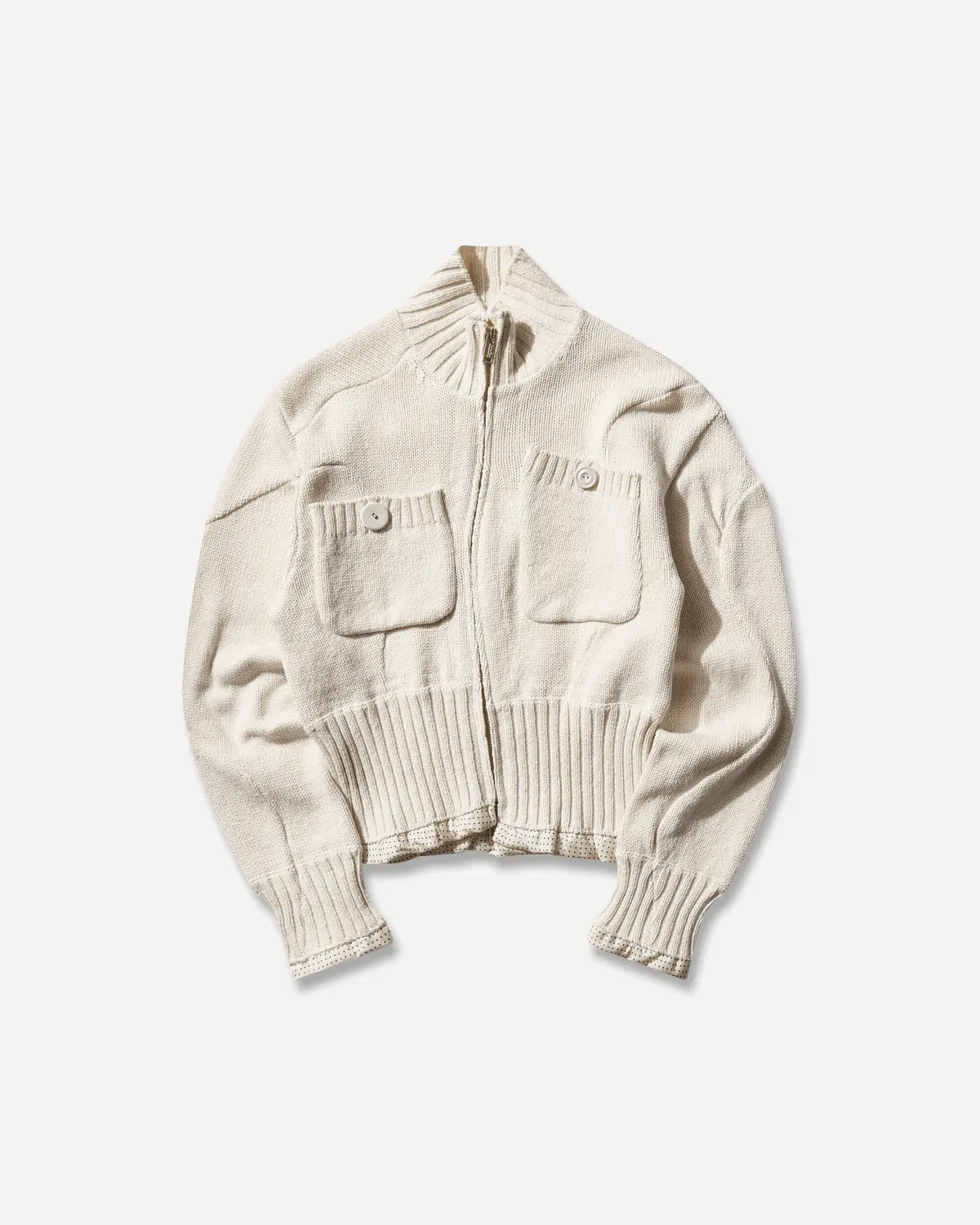 Women's Zip Cardigan Off White 1