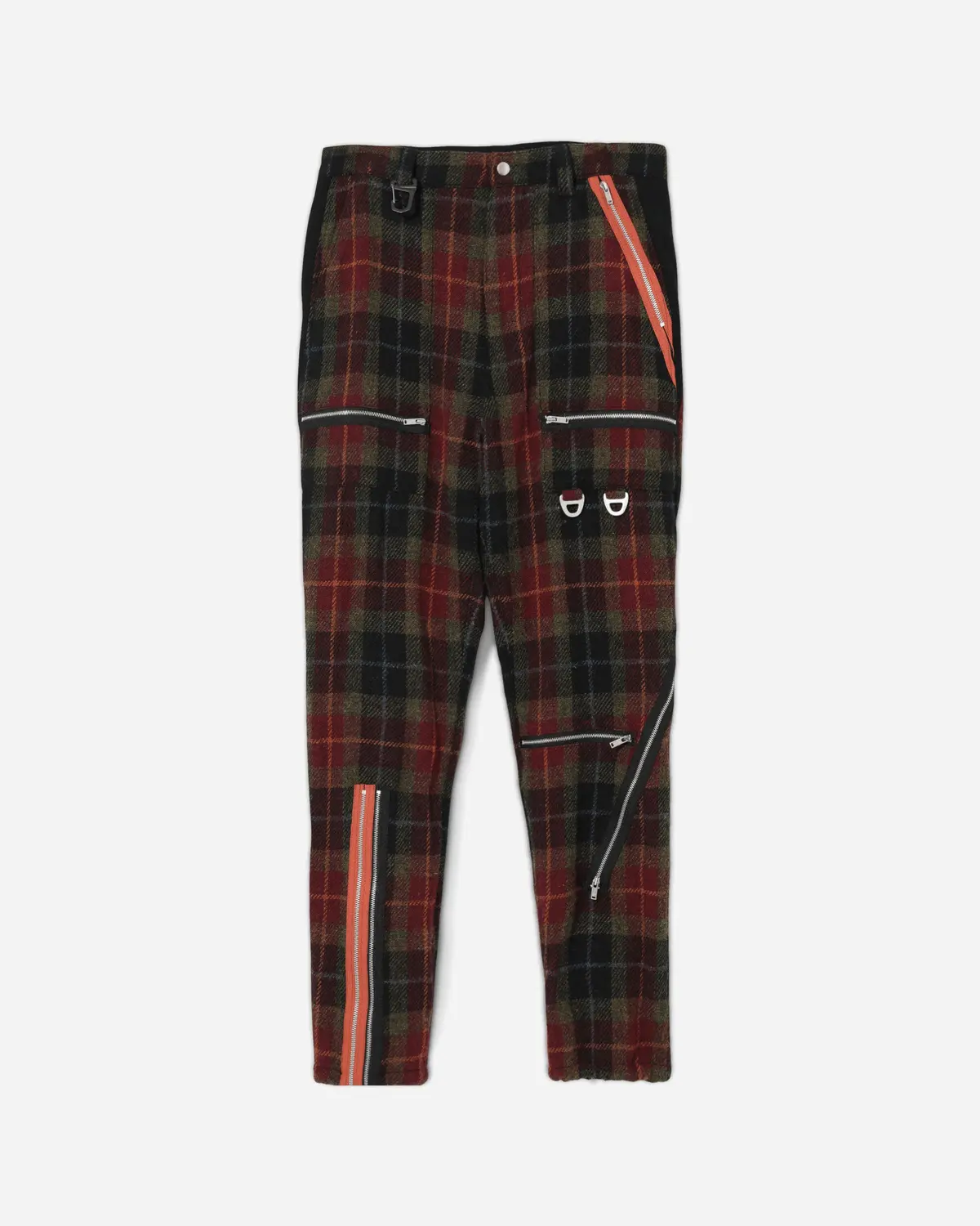 Men's Harris Tweed Wool Zip Pants Bordaux 1