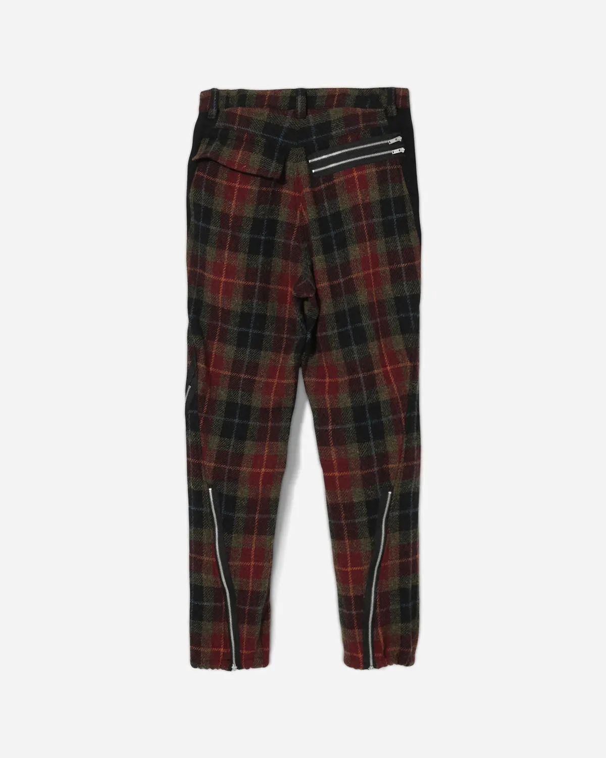 Men's Harris Tweed Wool Zip Pants Bordaux 2