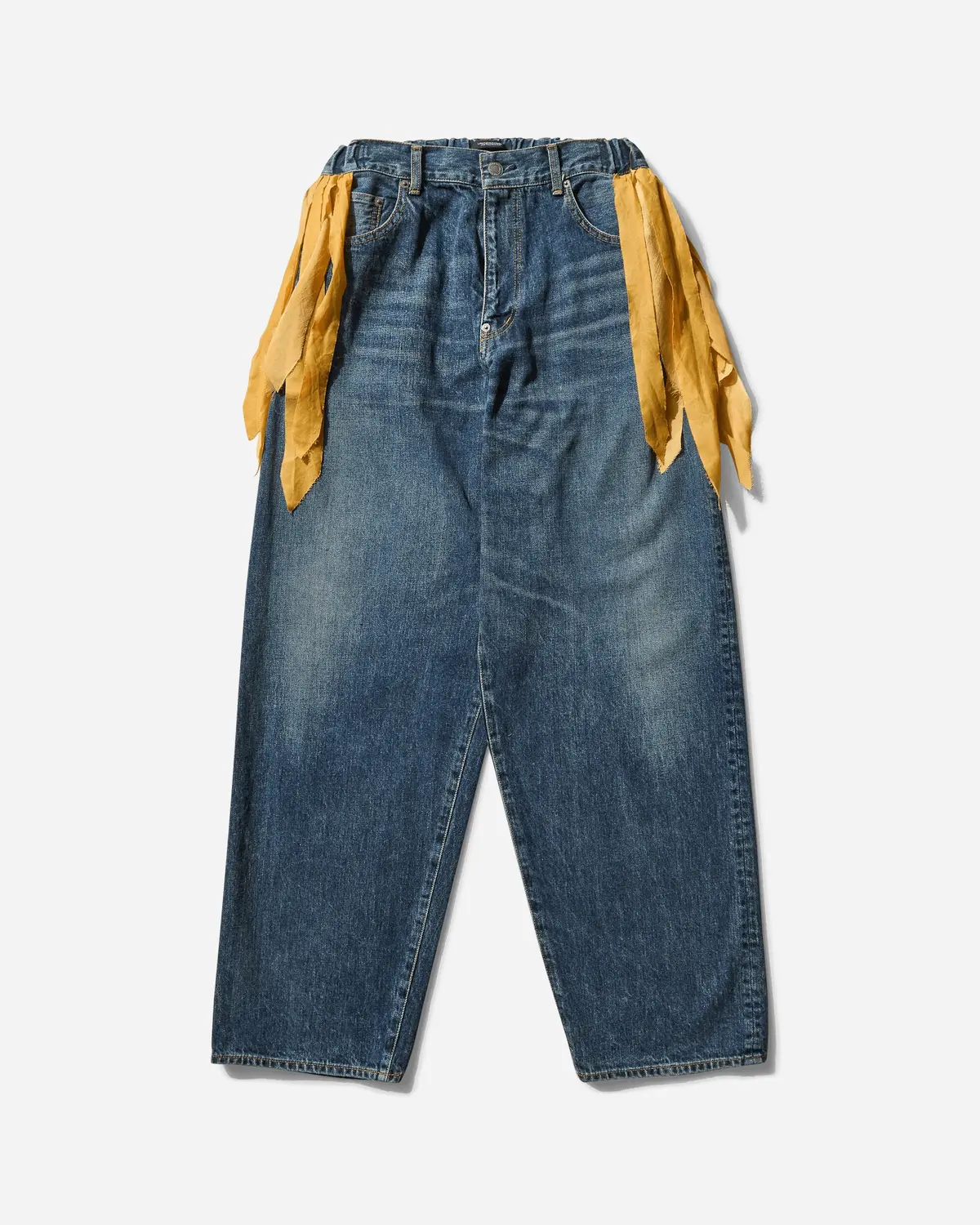 Women's Fringed Denim Pants Light Blue Indigo 1